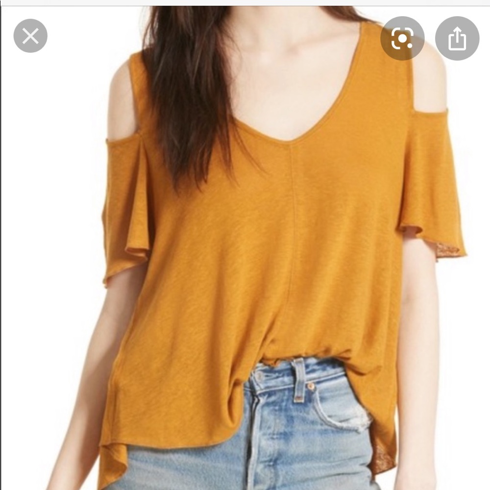 FREE PEOPLE Bittersweet Cold Shoulder Top Large